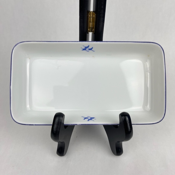 RARE Vintage JAL Japan Airlines Noritake Rectangular Snack Plates Cranes Set/4 - Picture 5 of 13